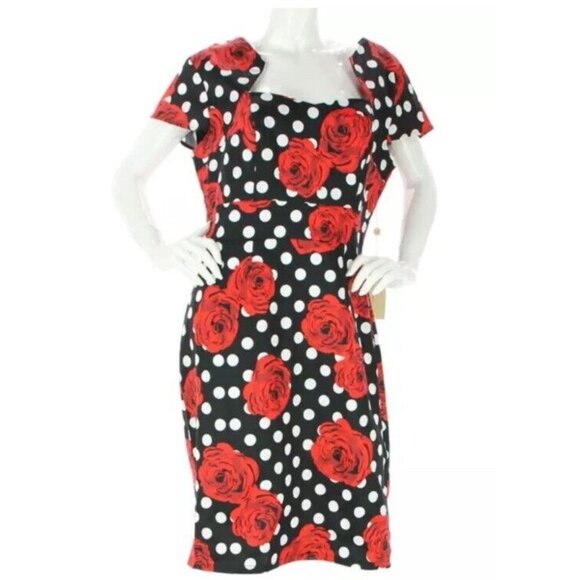 Grace Karin Rose Polka Dot Print Rockabilly Pinup Retro Party Chic Bodycon Dress - Picture 1 of 8